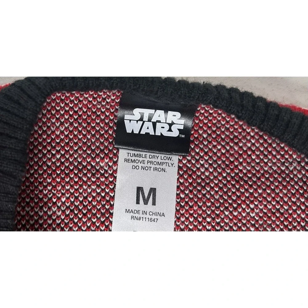 Star Wars Darth Vader Ugly Christmas Sweater Unisex Medium Red, White, & Black